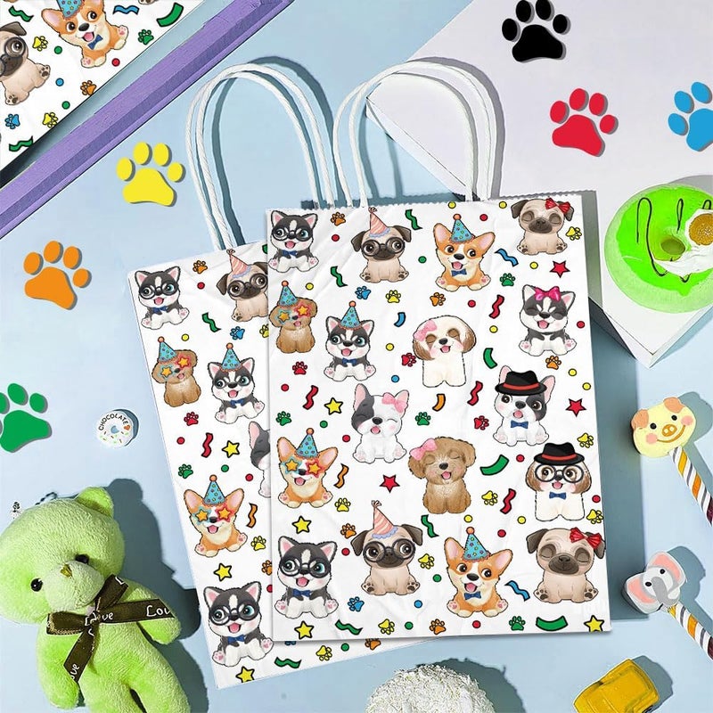 JOYGATHER 24 Pcs Puppy Party Favor Bags with Handles - Dog Goodie Bags Gift Candy Kraft Paper Bags for Kids Baby Shower Birthday Party - Image 3